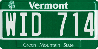 VT license plate WID714
