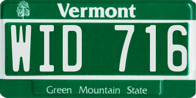 VT license plate WID716