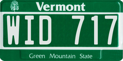 VT license plate WID717