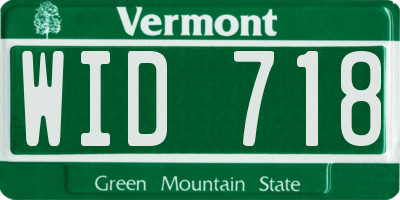 VT license plate WID718