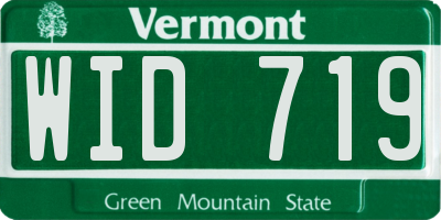 VT license plate WID719