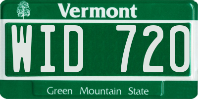 VT license plate WID720
