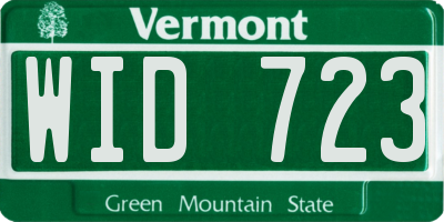 VT license plate WID723