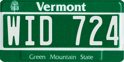 VT license plate WID724
