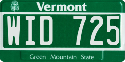 VT license plate WID725