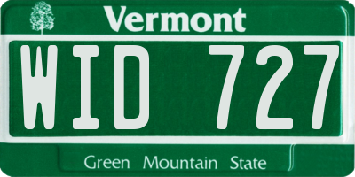 VT license plate WID727