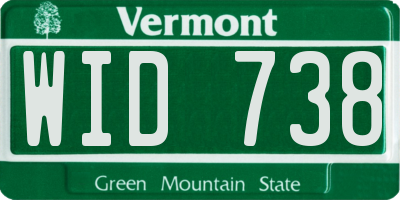 VT license plate WID738