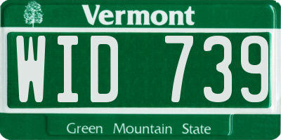 VT license plate WID739