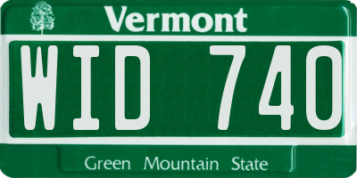 VT license plate WID740