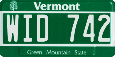 VT license plate WID742