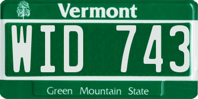 VT license plate WID743