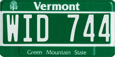 VT license plate WID744