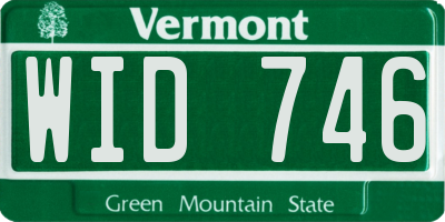 VT license plate WID746