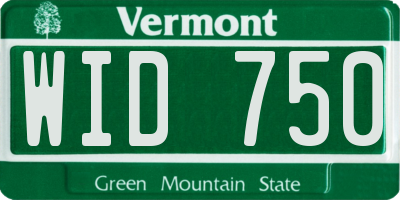 VT license plate WID750