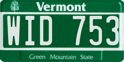 VT license plate WID753