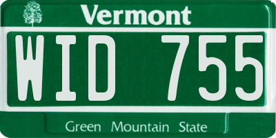 VT license plate WID755