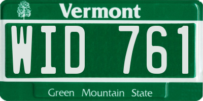 VT license plate WID761