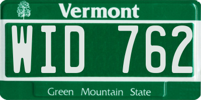VT license plate WID762