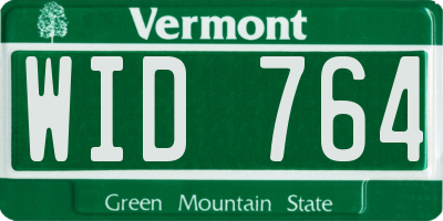 VT license plate WID764