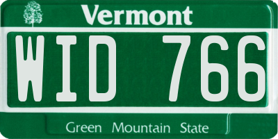 VT license plate WID766