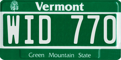 VT license plate WID770