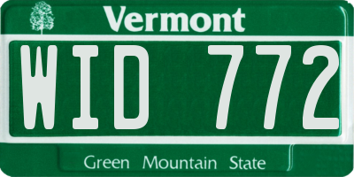 VT license plate WID772