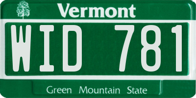 VT license plate WID781