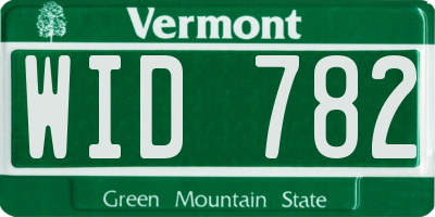 VT license plate WID782
