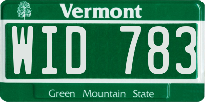 VT license plate WID783