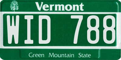 VT license plate WID788