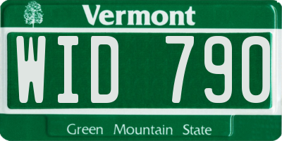 VT license plate WID790