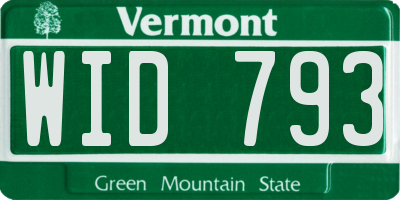 VT license plate WID793