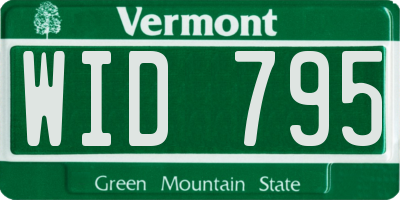 VT license plate WID795