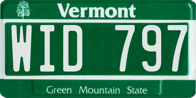 VT license plate WID797