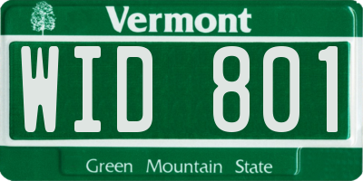 VT license plate WID801
