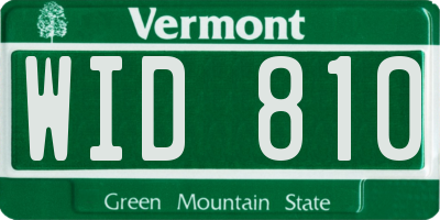 VT license plate WID810