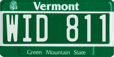 VT license plate WID811