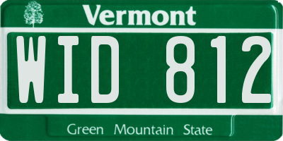 VT license plate WID812