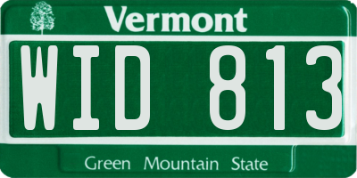 VT license plate WID813