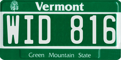 VT license plate WID816