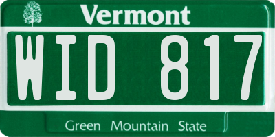 VT license plate WID817