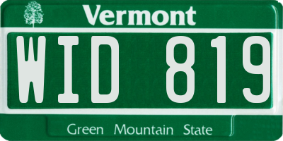 VT license plate WID819