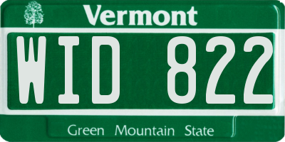 VT license plate WID822