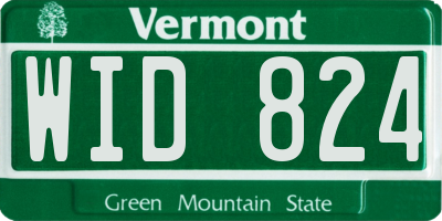 VT license plate WID824