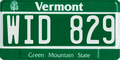 VT license plate WID829