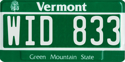 VT license plate WID833