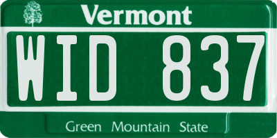 VT license plate WID837