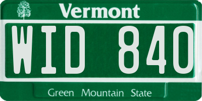 VT license plate WID840