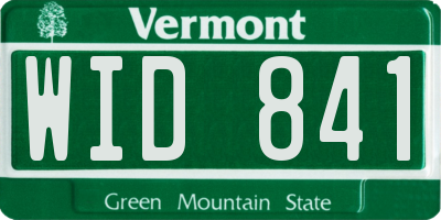 VT license plate WID841