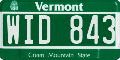 VT license plate WID843